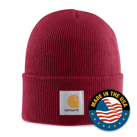 M Acrylic Watch Hat Independence Red