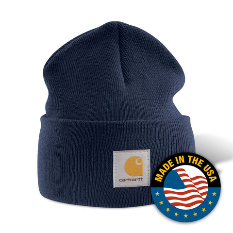 M Acrylic Watch Hat Navy